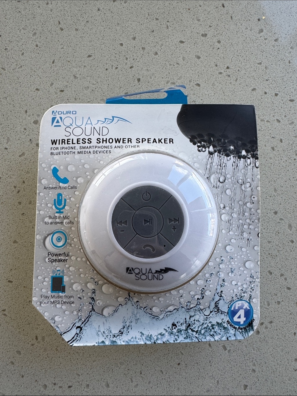 Aqua Sound Wireless Shower Speaker - White
